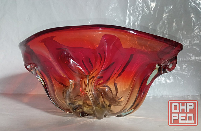 Ваза конфетница толстое рубиновое стекло. Донецк - изображение 4