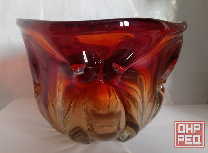 Ваза конфетница толстое рубиновое стекло. Донецк - изображение 2