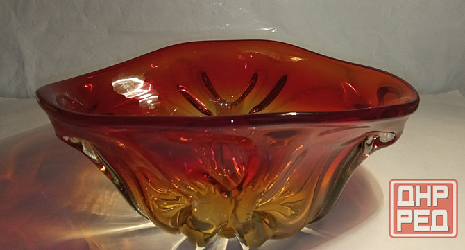 Ваза конфетница толстое рубиновое стекло. Донецк - изображение 8