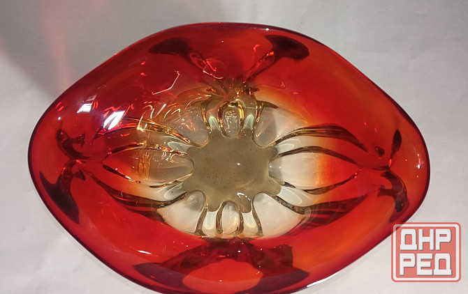 Ваза конфетница толстое рубиновое стекло. Донецк - изображение 5