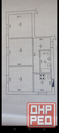 3х ком. кв., 1/2 этаж., 67м.кв., 6-Капитальная, ул.Доблестная Донецк - изображение 12