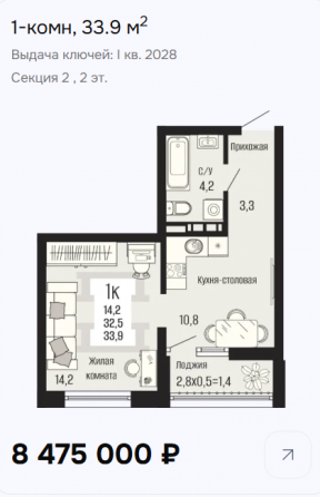 Квартира-студия в жк Половецкий. Новострой Донецк