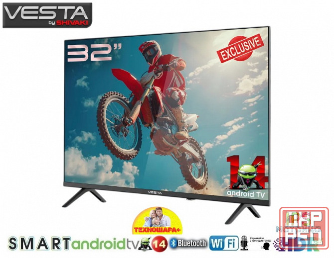 32" тв Vesta V32NHCH001. Smart/Android14|Т2|HDR|Bluetooth|Голосовой помощник Донецк - изображение 1