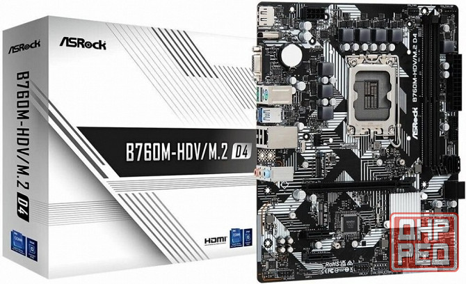 Материнская плата Asrock B760m-Hdv/M.2 D4, Rtl Lga1700 (арт-6182) Донецк - изображение 1