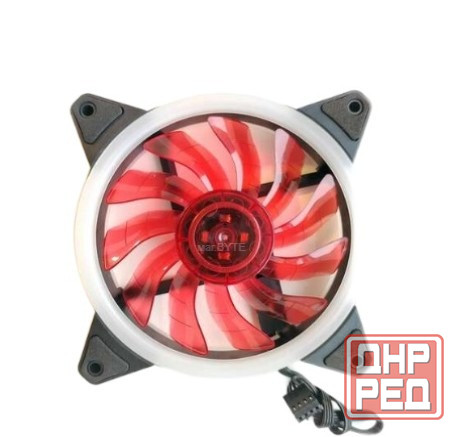 Wjf вентилятор для компьютера 120мм, 3pin, красная подсветка (арт-1907) Макеевка - изображение 1