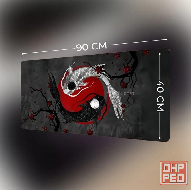 Большой коврик для мыши "красный инь-ян" 90х40 см (арт-6327) Донецк - изображение 1
