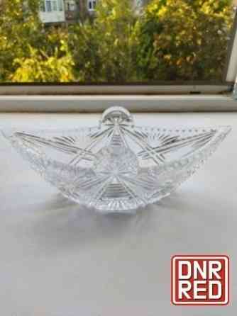 Хрустальная салатница (конфетгица) ссср ладья Донецк