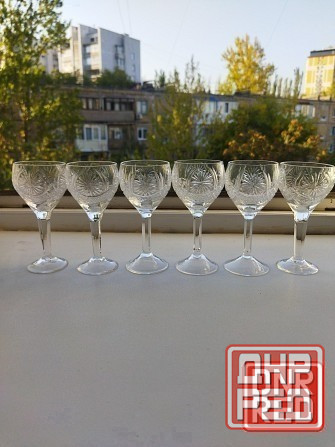 Набор хрустальных рюмочек на ножке ссср Донецк - изображение 5