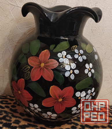 ваза для цветов черное стекло Донецк - изображение 1