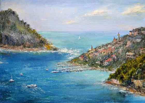 Купить картину "Морская бухта", Размер 25*35 см Италия, марина, море, природа, подарок коллекционера Донецк