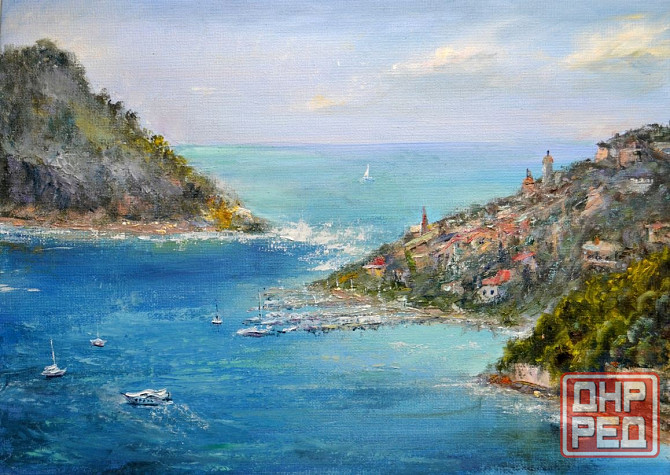 Купить картину "Морская бухта", Размер 25*35 см Италия, марина, море, природа, подарок коллекционера Донецк - изображение 1