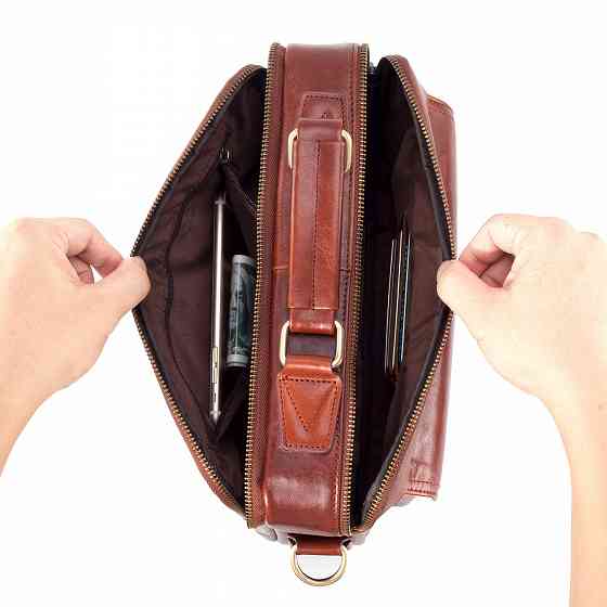 Мужская сумка барсетка на плечо из натуральной кожи Донецк