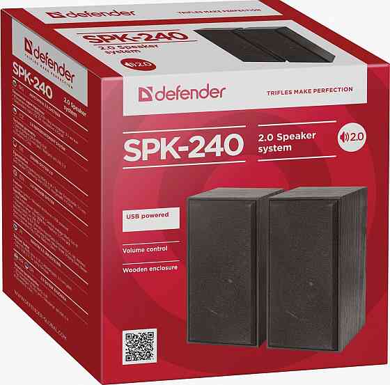 Колонки Defender Spk-240 2.0 Black (2x3 вт, Usb пит, раз. д. науш.) 65224 (арт-9446) Донецк
