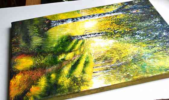 Купить картину "Березовая роща" живопись, 30*40 см, летний лес, пейзаж, весна Донецк