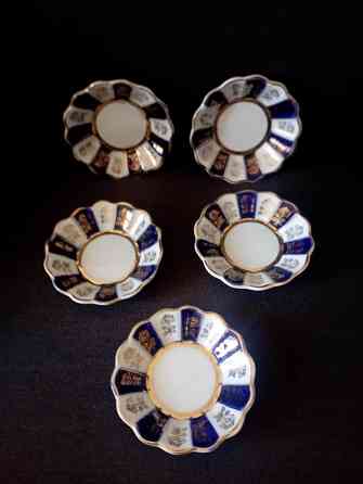 Фарфоровые розетки, кобальт, золото Макеевка