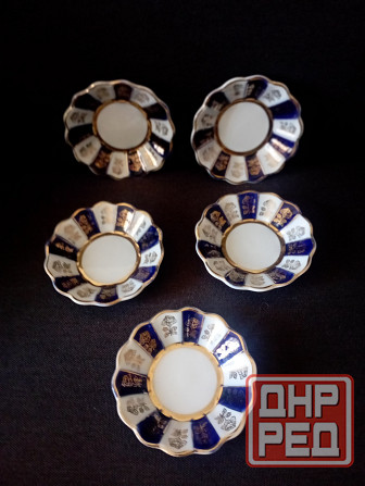 Фарфоровые розетки, кобальт, золото Макеевка - изображение 3