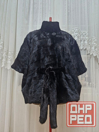 р.54-58 Норковая шубка жилетка летучка с пояском Макеевка - изображение 3