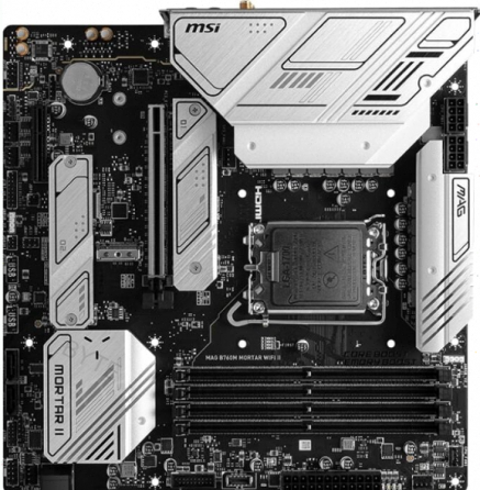 Материнская плата Msi Mag B760m Mortar Wifi Ii Matx Lga1700 4ddr5 Pci-Ex16 Pci-Ex4 3m.2 4sata3 Usb3. Макеевка