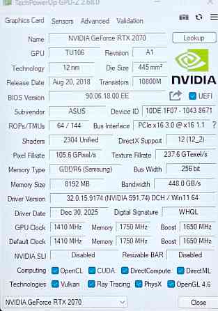 Видеокарта RTX 2070 Донецк