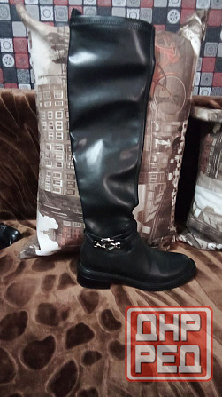 Продам осенние кожаные сапоги Донецк - изображение 1