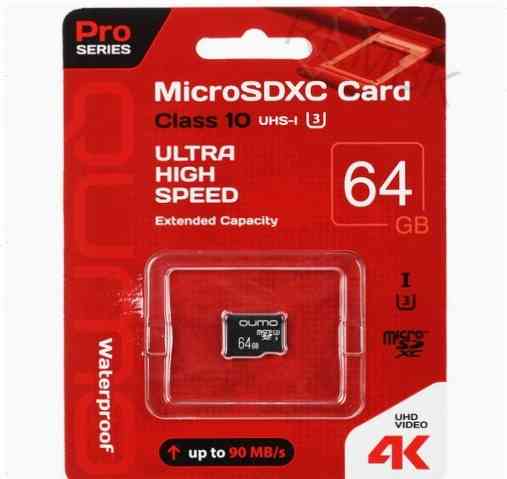 Карта памяти Qumo Microsdxc 64 гб [Qm64gmicsdxc10u3na] [арт-6731] Донецк