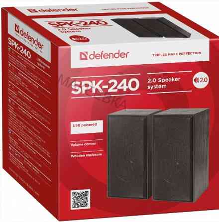 Колонки Defender Spk-240 2.0 Black (2x3 вт, Usb пит, раз. д. науш.) 65224 [арт-6806] Донецк