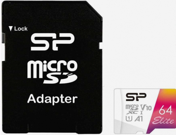 Флеш карта Microsd 64gb Silicon Power Elite A1 Microsdxc Class 10 Uhs-I U3 100 Mb/S (Sd адаптер) [ар Донецк