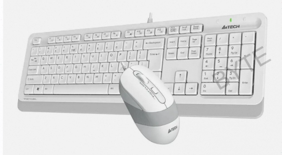 Комплект (клавиатура+мышь) A4tech Fstyler F1010, Usb, проводной, белый и серый [F1010 White] (арт-43 Донецк