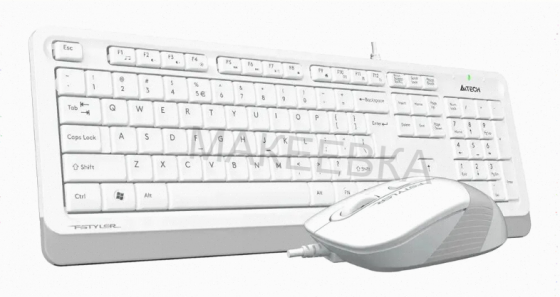 Комплект (клавиатура+мышь) A4tech Fstyler F1010, Usb, проводной, белый и серый [F1010 White] (арт-43 Донецк