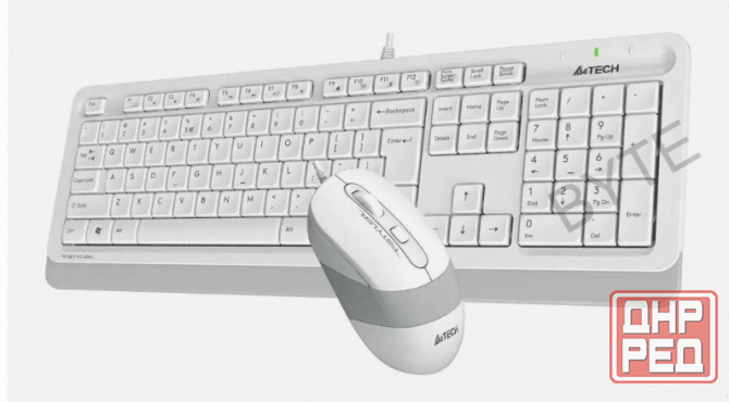 Комплект (клавиатура+мышь) A4tech Fstyler F1010, Usb, проводной, белый и серый [F1010 White] (арт-43 Донецк - изображение 2