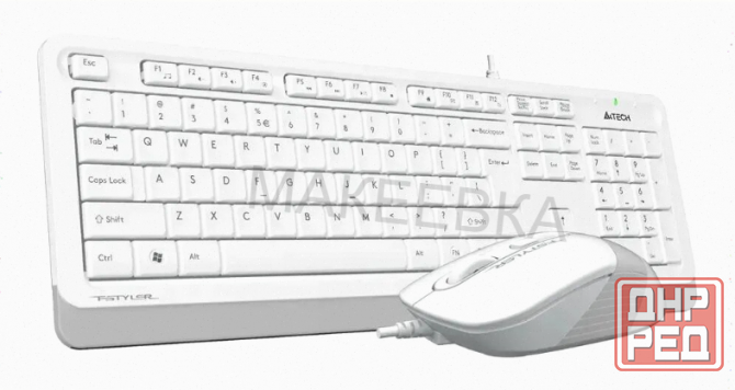 Комплект (клавиатура+мышь) A4tech Fstyler F1010, Usb, проводной, белый и серый [F1010 White] (арт-43 Донецк - изображение 4
