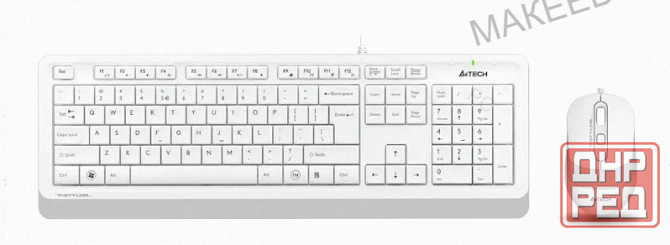 Комплект (клавиатура+мышь) A4tech Fstyler F1010, Usb, проводной, белый и серый [F1010 White] (арт-43 Донецк - изображение 1