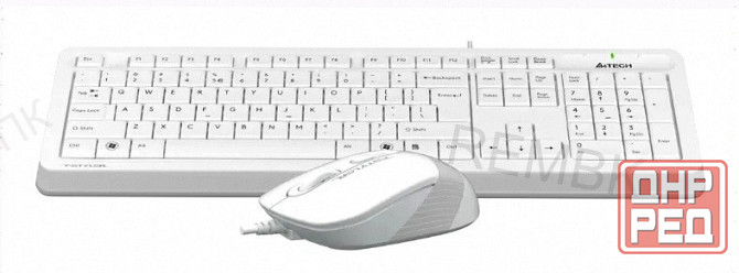 Комплект (клавиатура+мышь) A4tech Fstyler F1010, Usb, проводной, белый и серый [F1010 White] (арт-43 Донецк - изображение 3