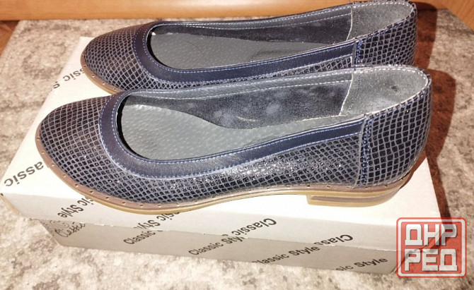 Продам кожаные балетки с лазерным напылением, мягкая кожа Донецк - изображение 2