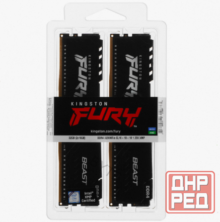 Оперативная память Kingston Kf432c16bb1k2/32wp, 32gb (2x16gb) 3200mt/S Ddr4 Cl16 Dimm, черный [арт-1 Макеевка - изображение 3