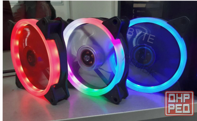 Wjf вентилятор для компьютера 120мм, 3pin, зелёная подсветка, арт-4929 Макеевка - изображение 1