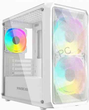 Корпус Powercase Mistral Micro A3w Argb, Tempered Glass, 2x 140mm Argb Pwm+1x 120mm Argb Pwm, белый, Макеевка