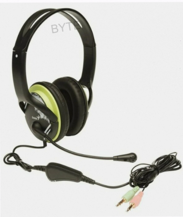 Компьютерная гарнитура Genius Hs-400a, черный/зеленый арт-1158 Макеевка