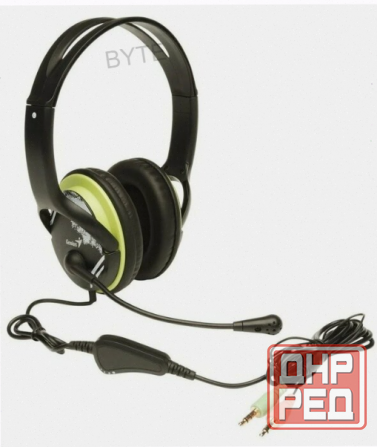 Компьютерная гарнитура Genius Hs-400a, черный/зеленый арт-1158 Макеевка - изображение 1