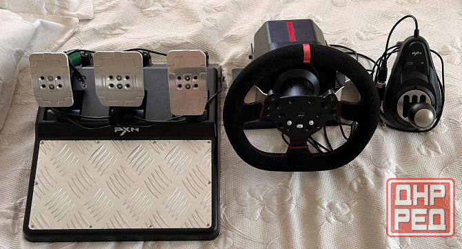 Продам игровой руль pxn V10 с кпп и обратной связью Донецк - изображение 1