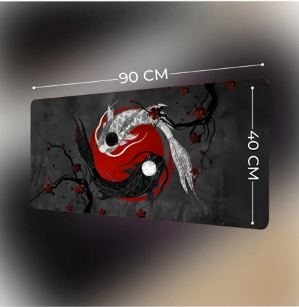 Большой коврик для мыши "красный инь-ян" 90х40 см - арт-6378 Макеевка
