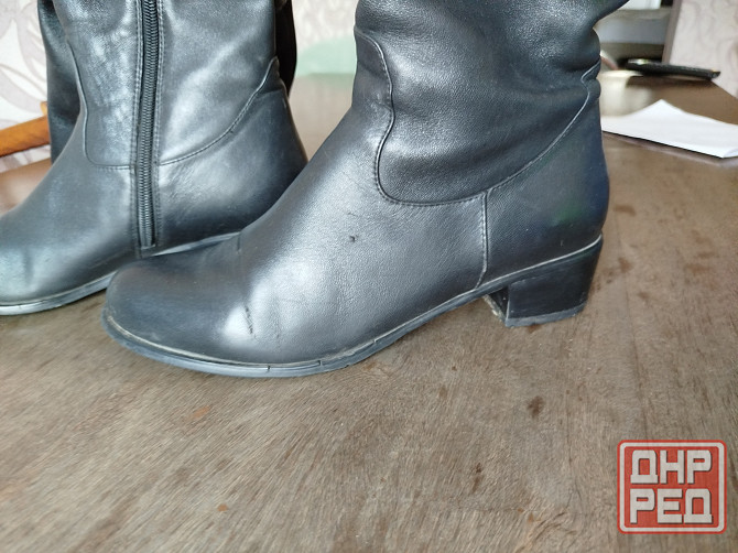 Сапоги кожаные высокие Донецк - изображение 4