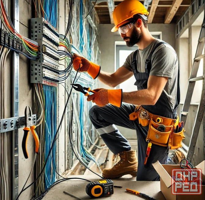 Электрик. Услуги электрика. Электромонтаж любой сложности. Донецк - изображение 1