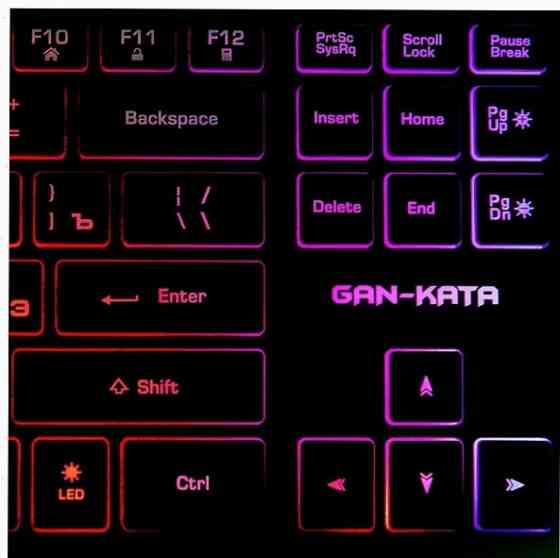 Клавиатура игровая Dialog Kgk-17u Black Gan-Kata 104кл. радужная подсветка - чёрная 1.6м - арт-9633 Макеевка