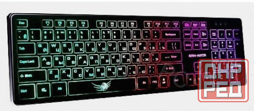 Клавиатура игровая Dialog Kgk-17u Black Gan-Kata 104кл. радужная подсветка - чёрная 1.6м - арт-9633 Макеевка - изображение 1