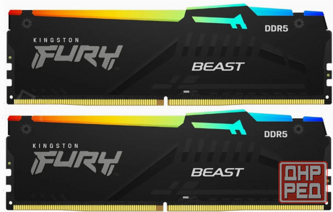 Оперативная память Kingston Fury Beast Black Kf552c40bbak2-16 Ddr5 - 2x 8гб 5200мгц, Dimm, Ret (арт- Донецк - изображение 1