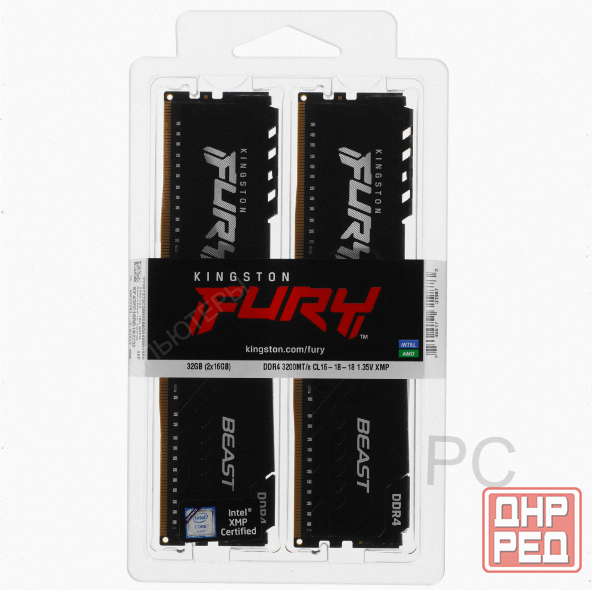 Оперативная память Kingston Kf432c16bb1k2/32wp, 32gb (2x16gb) 3200mt/S Ddr4 Cl16 Dimm, черный (арт-4 Донецк - изображение 3