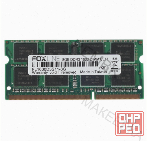 Оперативная память So-Dimm 8gb Ddr3-1600 Pc3-12800 Foxconn Foxline, Cl11, 1.5v, (512x8), Retail (Fl1 Донецк - изображение 1