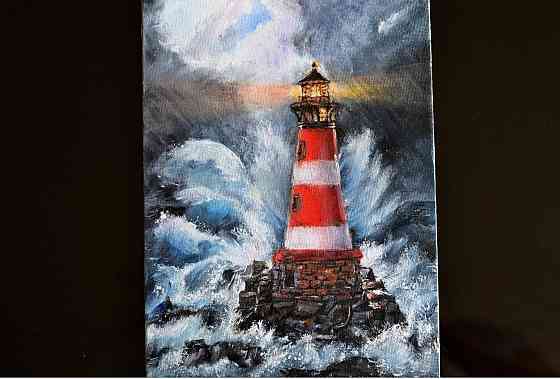 Купить картину маслом на холсте "Маяк", Распродажа картин на холсте купить у художника Донецк