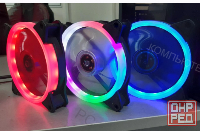 Wjf вентилятор для компьютера 120мм, 3pin, зелёная подсветка [арт-7534] Донецк - изображение 1